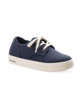 Sun + Stone Big Boys Round Toe Comfort Fit Kiva Sneaker Navy Blue Size 4M NIB